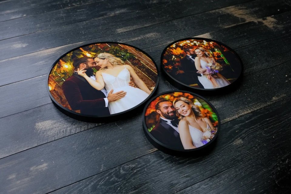 50x40x30 Metal Oval Çerçeve (Kişiye Özel Fotoğraflı)