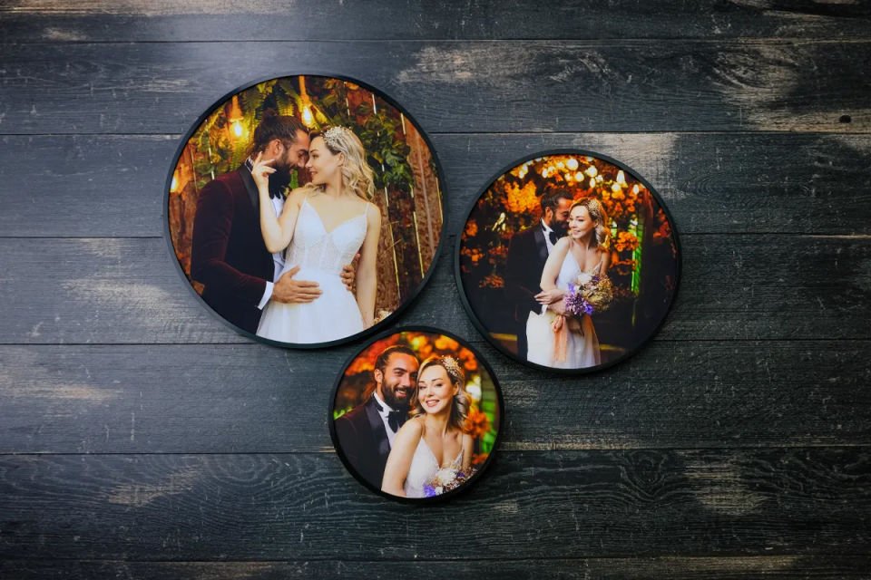 50x40x30 Metal Oval Çerçeve (Kişiye Özel Fotoğraflı)